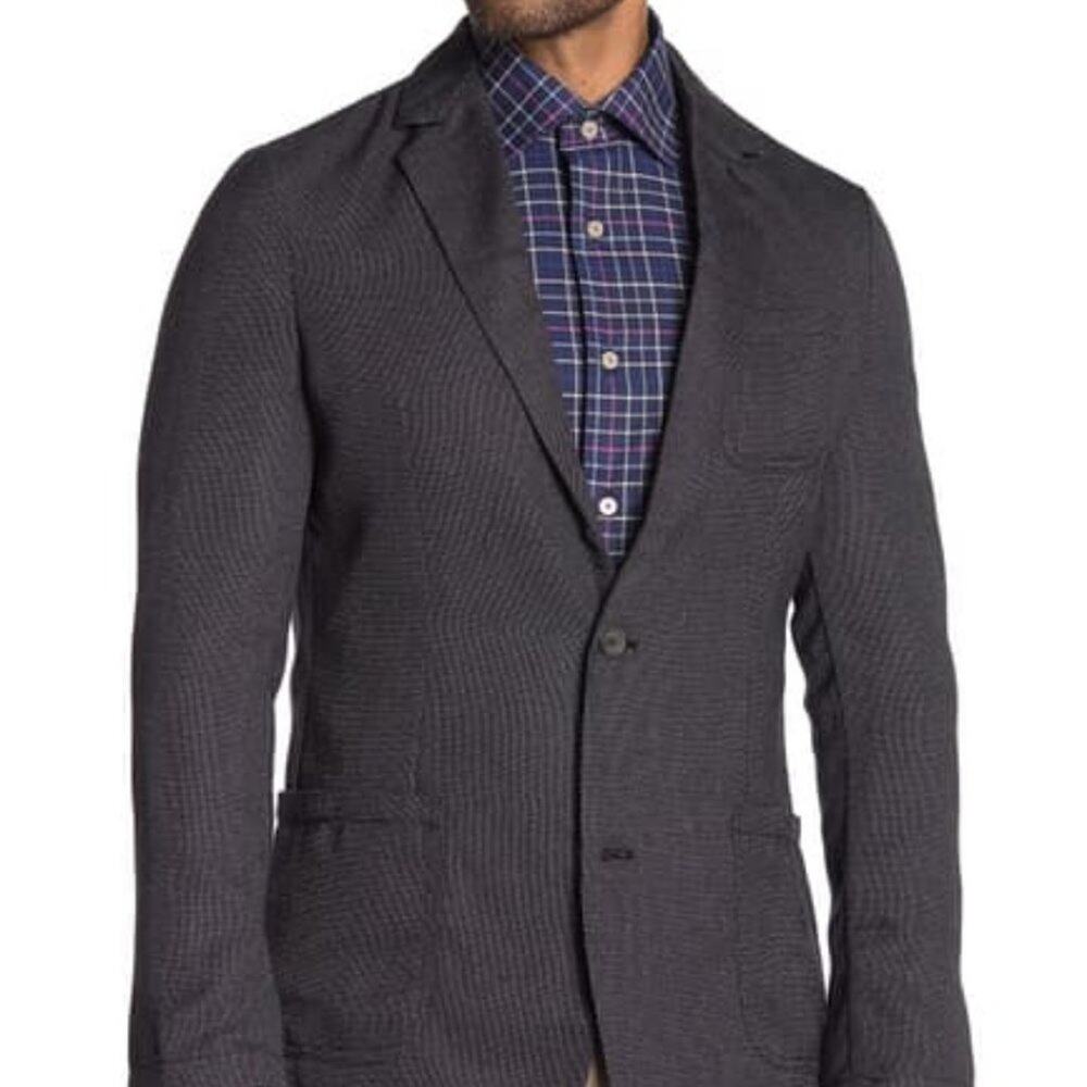 Report Collection Pin Dot Woven Blazer Side Vents Extra Large XL Casual NEW Gray